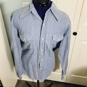 Vintage Eagle Soft Denim Button Down Shirt Medium